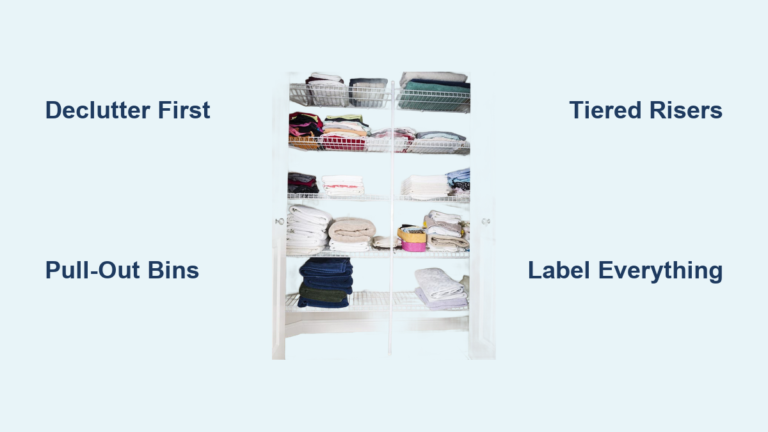 How to Organize Bathroom Closet with Deep Shelves